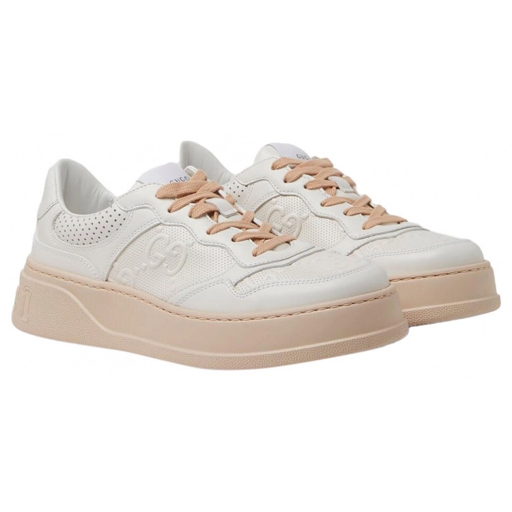 NEW Gucci Womens GG
Embossed Sneaker 'White Beige'